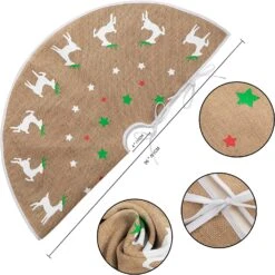 36in Burlap Reindeer Tree Skirt -Joiedomi A16KTCh 5SL. AC SL1500