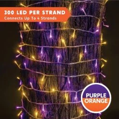 98.1 FT Orange & Purple LED 8 Modes Clear Wire Mini Light Set -Joiedomi A17y9R9syBL. AC SL1500