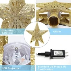 Gold Star Tree Topper With Rainbow Projector Lights 11 Gold Star Tree Topper With Rainbow Projector Lights -Joiedomi A1DXdhO1HRL. AC SL1500