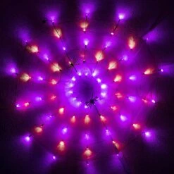 59" Orange & Purple Spider Kight-up Web