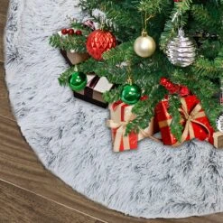 48 Inch Faux Fur Grey Christmas Tree Skirt -Joiedomi A1McEEYMHhL. AC SL1500