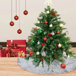 48 Inch Faux Fur Grey Christmas Tree Skirt -Joiedomi A1NW1IpdcPL. AC SL1500