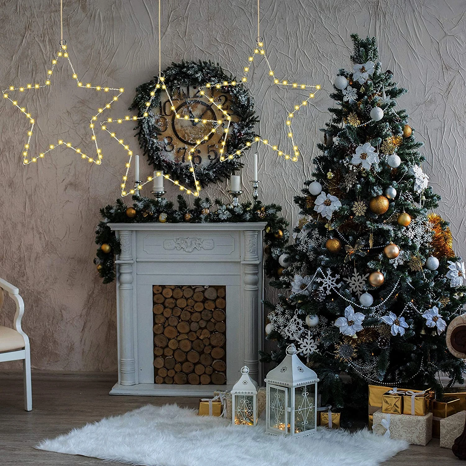 3 Pack Star Fairy Lights Warm White 8 3 Pack Star Fairy Lights Warm White - Image 6