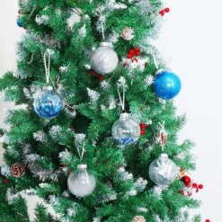 24Pcs Blue Plastic Clear Ball Ornaments With Filling -Joiedomi A1tQAY7gSxL. AC SL1500