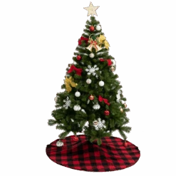 48in Buffalo Red Large Plaid Christmas Tree Skirt -Joiedomi BQDTu1lQ