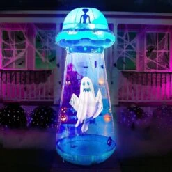 Joiedomi 12 FT Tall Halloween Inflatable UFO Decoration With Built-in LEDs