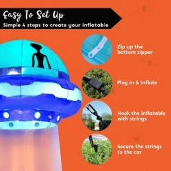 Joiedomi 12 FT Tall Halloween Inflatable UFO Decoration With Built-in LEDs -Joiedomi Joiedomi12FTTallHalloweenInflatableUFODecorationwithBuilt inLEDs 73