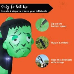 3.6ft LED Green Zombie Halloween Inflatable -Joiedomi Joiedomi3.6ftLEDGreenZombieHalloweenInflatable 6