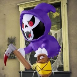 Joiedomi 4.5ft Halloween Inflatable Grim Reaper Broke Out -Joiedomi Joiedomi4.5ftHalloweenInflatableGrimReaperBrokeOut 4