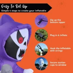 Joiedomi 4.5ft Halloween Inflatable Grim Reaper Broke Out -Joiedomi Joiedomi4.5ftHalloweenInflatableGrimReaperBrokeOut 7