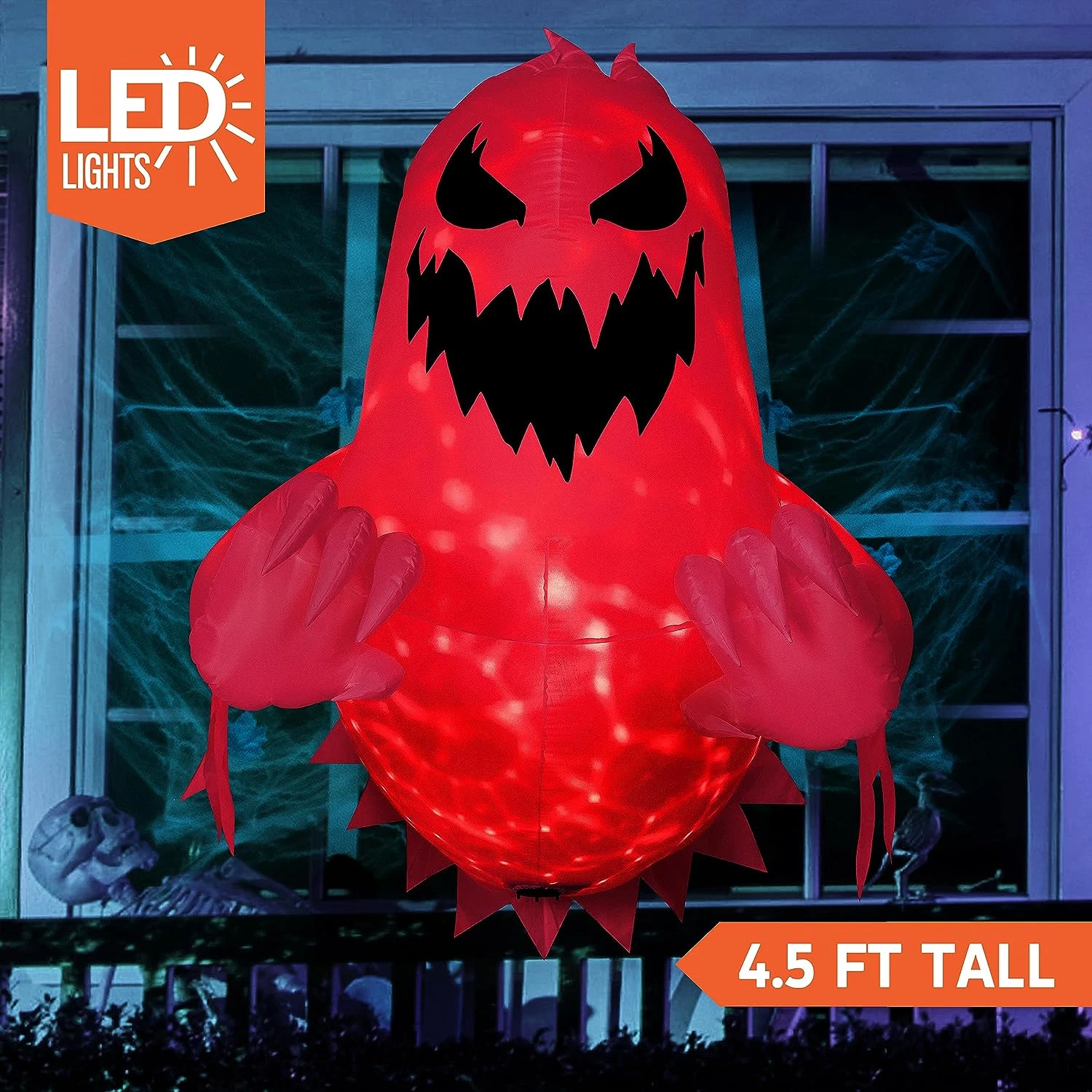 Joiedomi 4.5ft Halloween Inflatable LED Light Ghost Broke Out From Window 4 Joiedomi 4.5ft Halloween Inflatable LED Light Ghost Broke Out From Window - Image 2