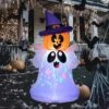 Joiedomi 5 FT Tall Halloween Inflatable Ghost With Pumpkin Head And Build-in Colorful LEDs -Joiedomi Joiedomi5FTTallHalloweenInflatableGhostwithPumpkinHeadandBuild inColorfulLEDs 1
