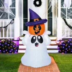 Joiedomi 5 FT Tall Halloween Inflatable Ghost With Pumpkin Head And Build-in Colorful LEDs 9 Joiedomi 5 FT Tall Halloween Inflatable Ghost With Pumpkin Head And Build-in Colorful LEDs -Joiedomi Joiedomi5FTTallHalloweenInflatableGhostwithPumpkinHeadandBuild inColorfulLEDs 4