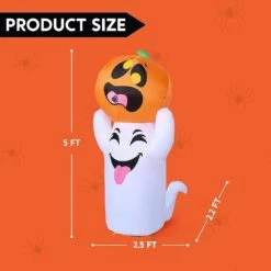 Joiedomi 5 FT Tall Halloween Inflatable Ghost With Pumpkin And Bubbling Potion -Joiedomi Joiedomi5FTTallHalloweenInflatableGhostwithPumpkinandBubblingPotion 5