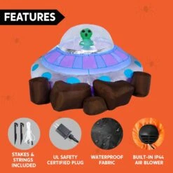 Joiedomi 5 Ft Halloween Inflatable UFO With Alien And Built-in LEDs -Joiedomi Joiedomi5ftHalloweenInflatableUFOwithAlienandBuilt inLEDs 5