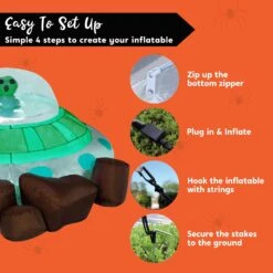 Joiedomi 5 Ft Halloween Inflatable UFO With Alien And Built-in LEDs -Joiedomi Joiedomi5ftHalloweenInflatableUFOwithAlienandBuilt inLEDs 6