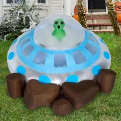 Joiedomi 5 Ft Halloween Inflatable UFO With Alien And Built-in LEDs -Joiedomi Joiedomi5ftHalloweenInflatableUFOwithAlienandBuilt inLEDs 8