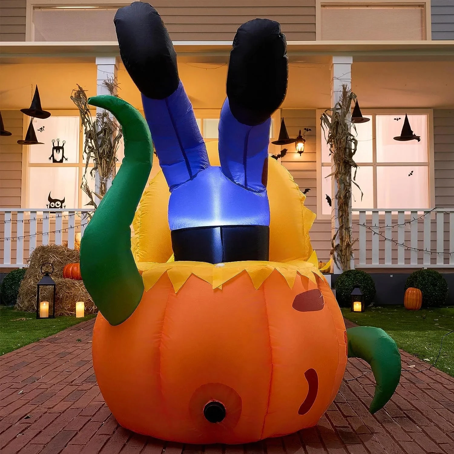 Joiedomi 5ft Pumpkin Eating Human LED Halloween Inflatable 4 Joiedomi 5ft Pumpkin Eating Human LED Halloween Inflatable - Image 2