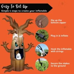Joiedomi 7ft LED Scary Tree With Animated Ghost Halloween Inflatable -Joiedomi Joiedomi7ftLEDScaryTreewithAnimatedGhostHalloweenInflatable 6