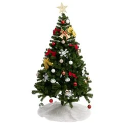 48in Christmas Faux Fur Tree Skirt (White) -Joiedomi cbYSpE0Q