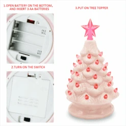 7in Ceramic Christmas Tree (Pink) -Joiedomi chP1kTnz