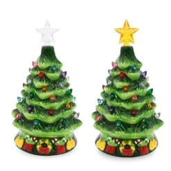 7in Ceramic Christmas Tree With Candy Cane -Joiedomi g55z4dGg