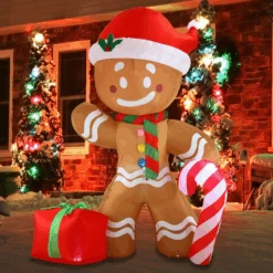Jumbo Gingerbread Man Inflatable (8 Ft) -Joiedomi image 1 0f2914c6 345c 4592 8be1 2007ec035b17