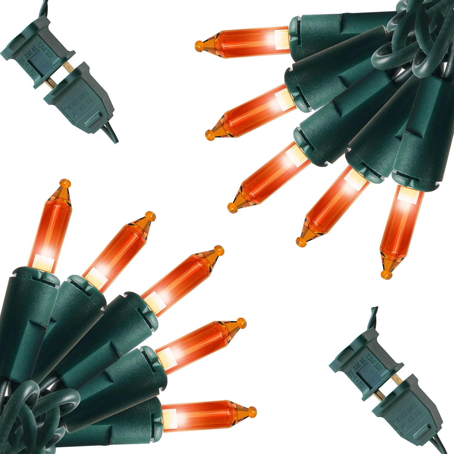 52.5 FT 200 Count Christmas Orange Green Wire String Lights 3 52.5 FT 200 Count Christmas Orange Green Wire String Lights