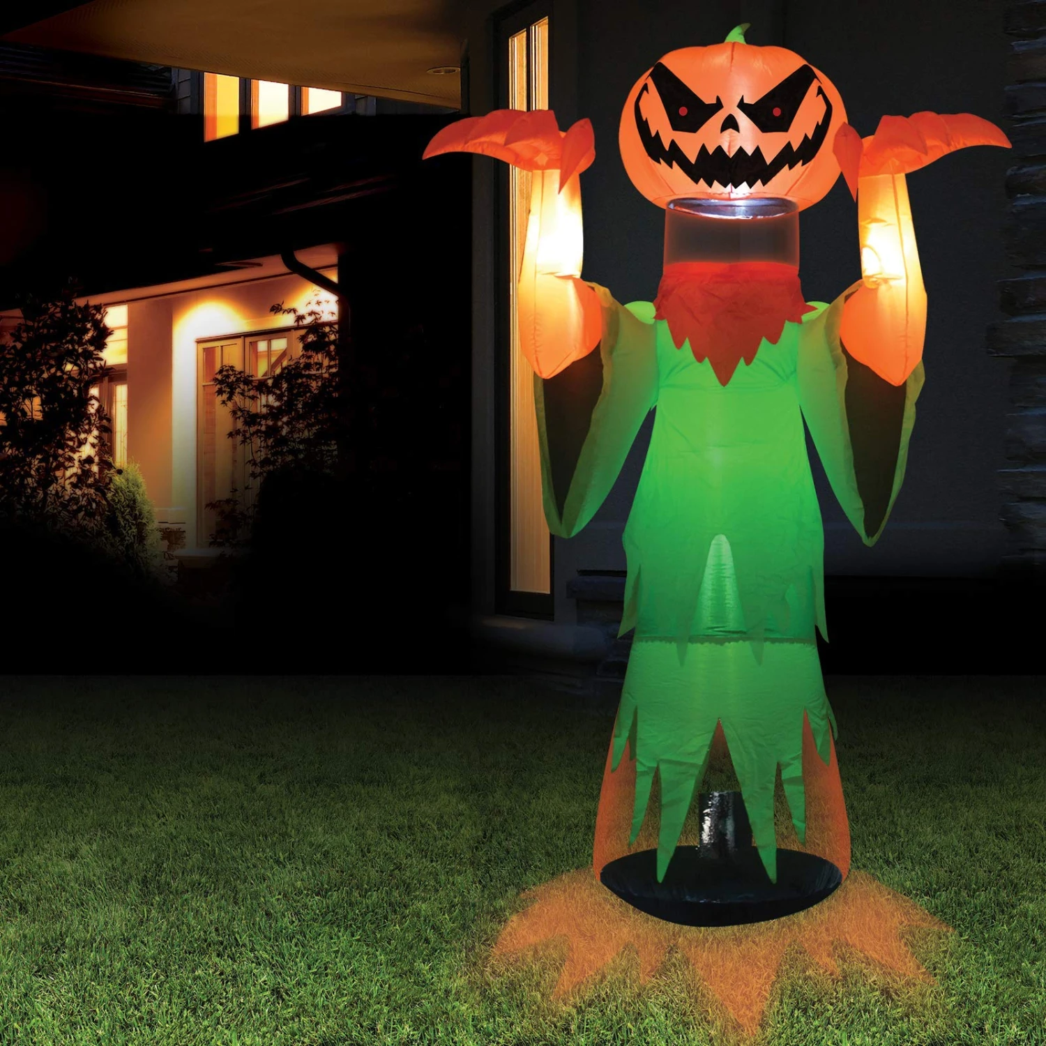 Jumbo Floating Head Pumpkin Wizard Inflatable (8 Ft) 3 Jumbo Floating Head Pumpkin Wizard Inflatable (8 Ft)