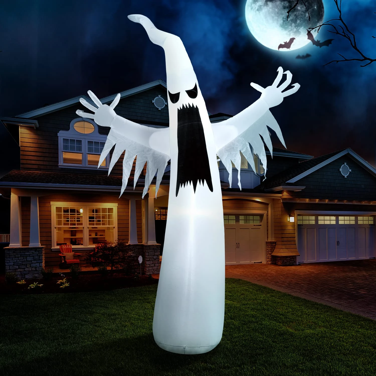 Halloween Giant Towering Spooky Ghost Inflatable (12 Ft) 3 Halloween Giant Towering Spooky Ghost Inflatable (12 Ft)