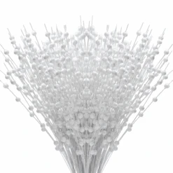 20" Christmas Tree Berry Stem (White) - 24 Pcs