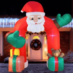 Giant Santa With Gift Boxes Archway Inflatable (11 Ft)