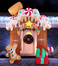 Giant Gingerbread House Archway Inflatable (10 Ft)