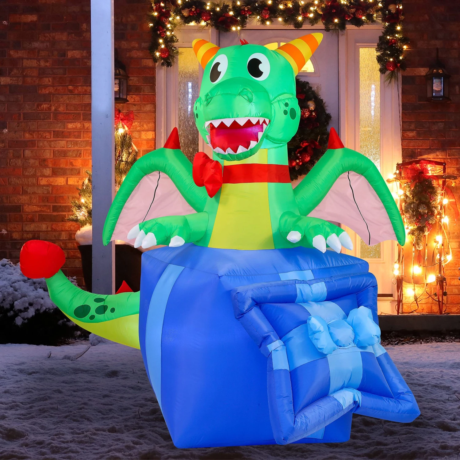 Dragon In A Gift Box Christmas Inflatable 3 Dragon In A Gift Box Christmas Inflatable