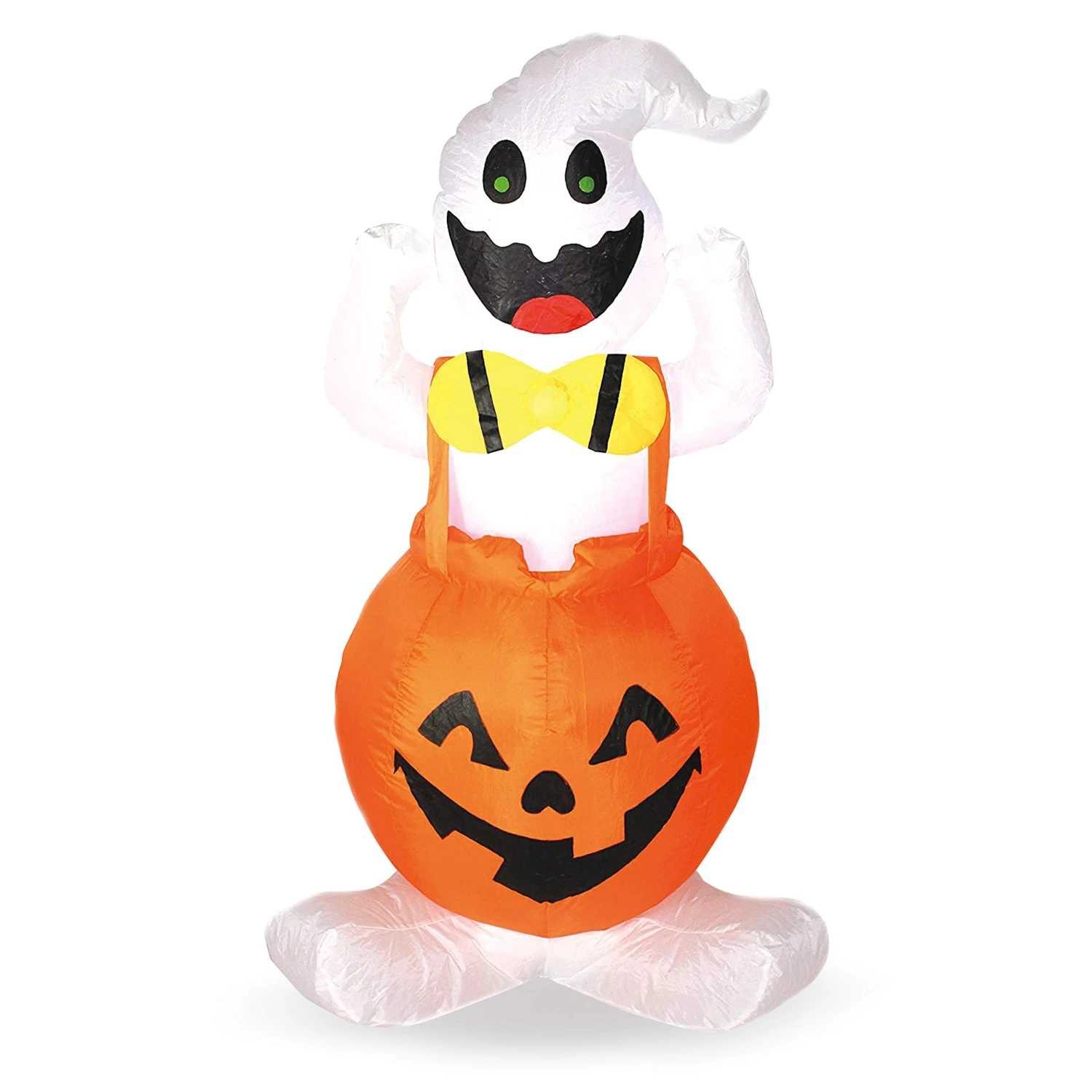 Tall Halloween Ghost In Pumpkin Overall Inflatable (4 Ft) 4 Tall Halloween Ghost In Pumpkin Overall Inflatable (4 Ft) - Image 2