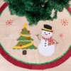 48in Burlap Christmas Tree Skirt (Snowman Tree)