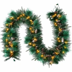 9ft Christmas Flocked Garland (Cone)