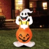 Tall Halloween Ghost In Pumpkin Overall Inflatable (4 Ft) -Joiedomi image 2 01ba3665 ffcc 48e5 891b cf8e196e23fc
