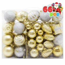 66 Pcs Christmas Assorted Ornaments Gold & Silver 10 66 Pcs Christmas Assorted Ornaments Gold & Silver -Joiedomi image 2 2a507e9f 20fe 48d5 80bb 0f71d1d7b015