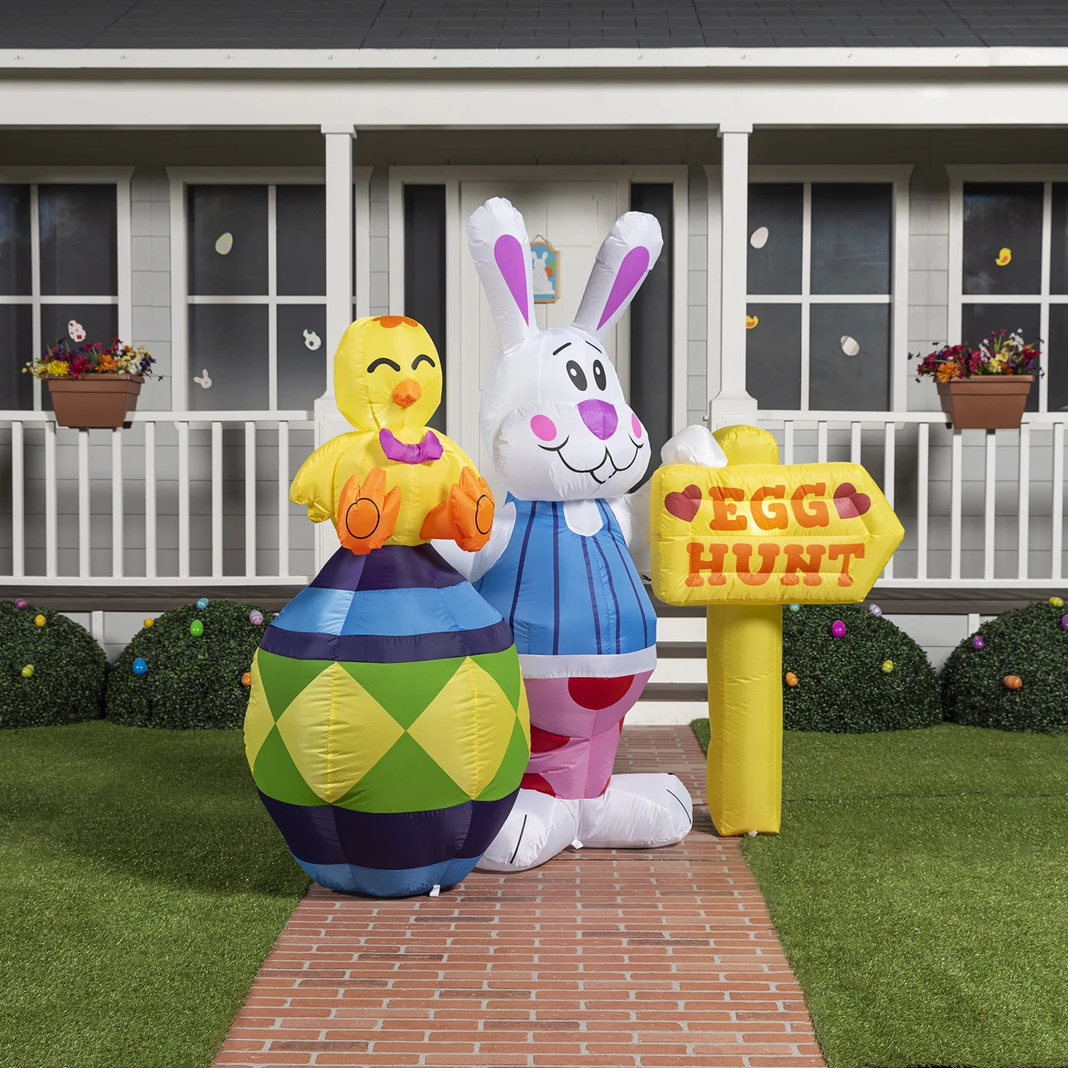 Tall Easter Bunny Inflatable Outdoor Decorations (6ft) 4 Tall Easter Bunny Inflatable Outdoor Decorations (6ft) - Image 2