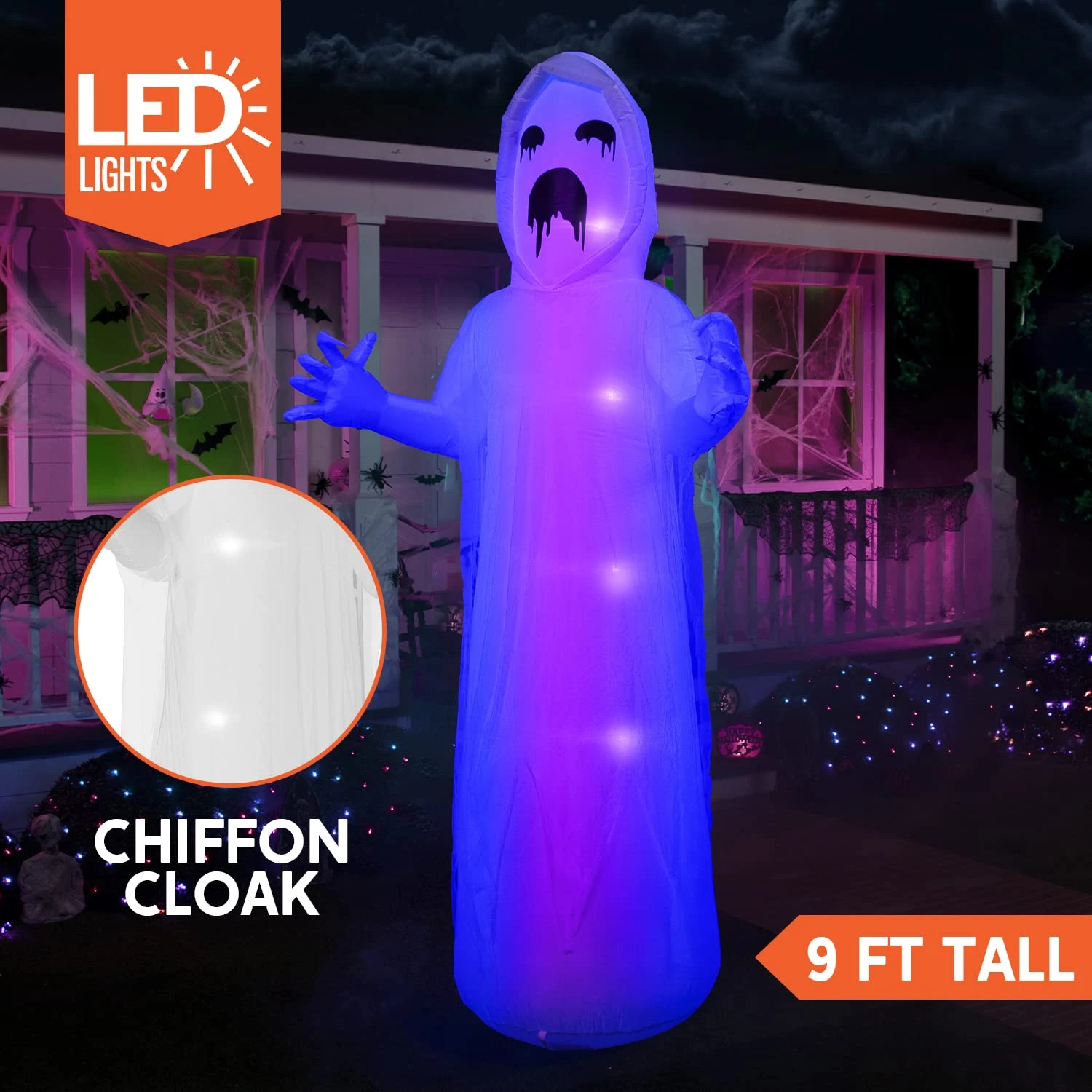 Jumbo Spooky Scary Horror Ghost Inflatable (9 Ft) 4 Jumbo Spooky Scary Horror Ghost Inflatable (9 Ft) - Image 2