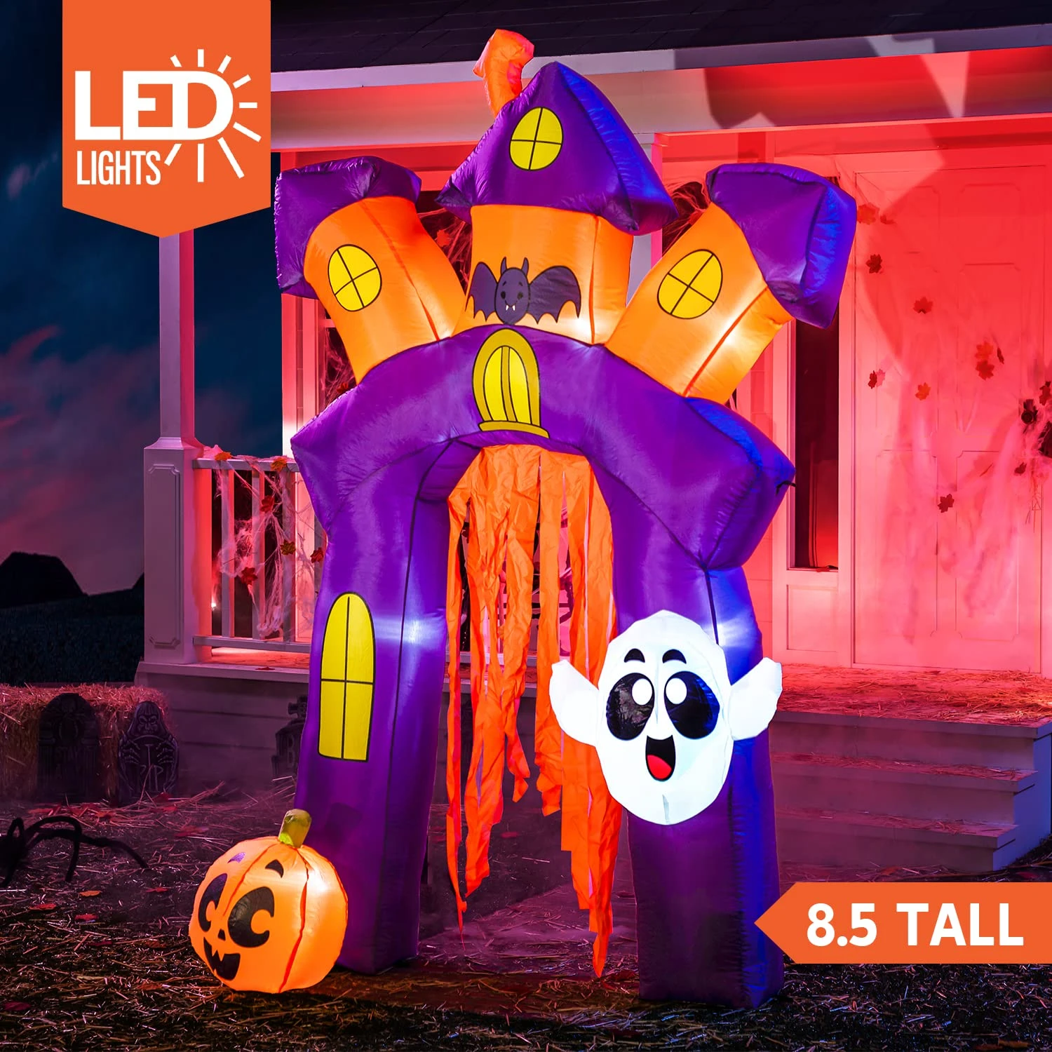 8.5 FT Tall Halloween Inflatable Twisted Castle Archway 4 8.5 FT Tall Halloween Inflatable Twisted Castle Archway - Image 2