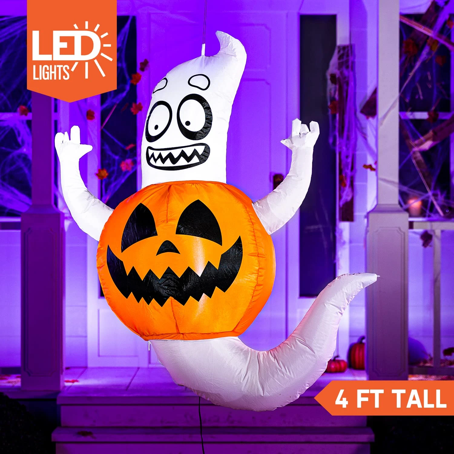 4ft Halloween Inflatable Ghost In A Pumpkin 4 4ft Halloween Inflatable Ghost In A Pumpkin - Image 2