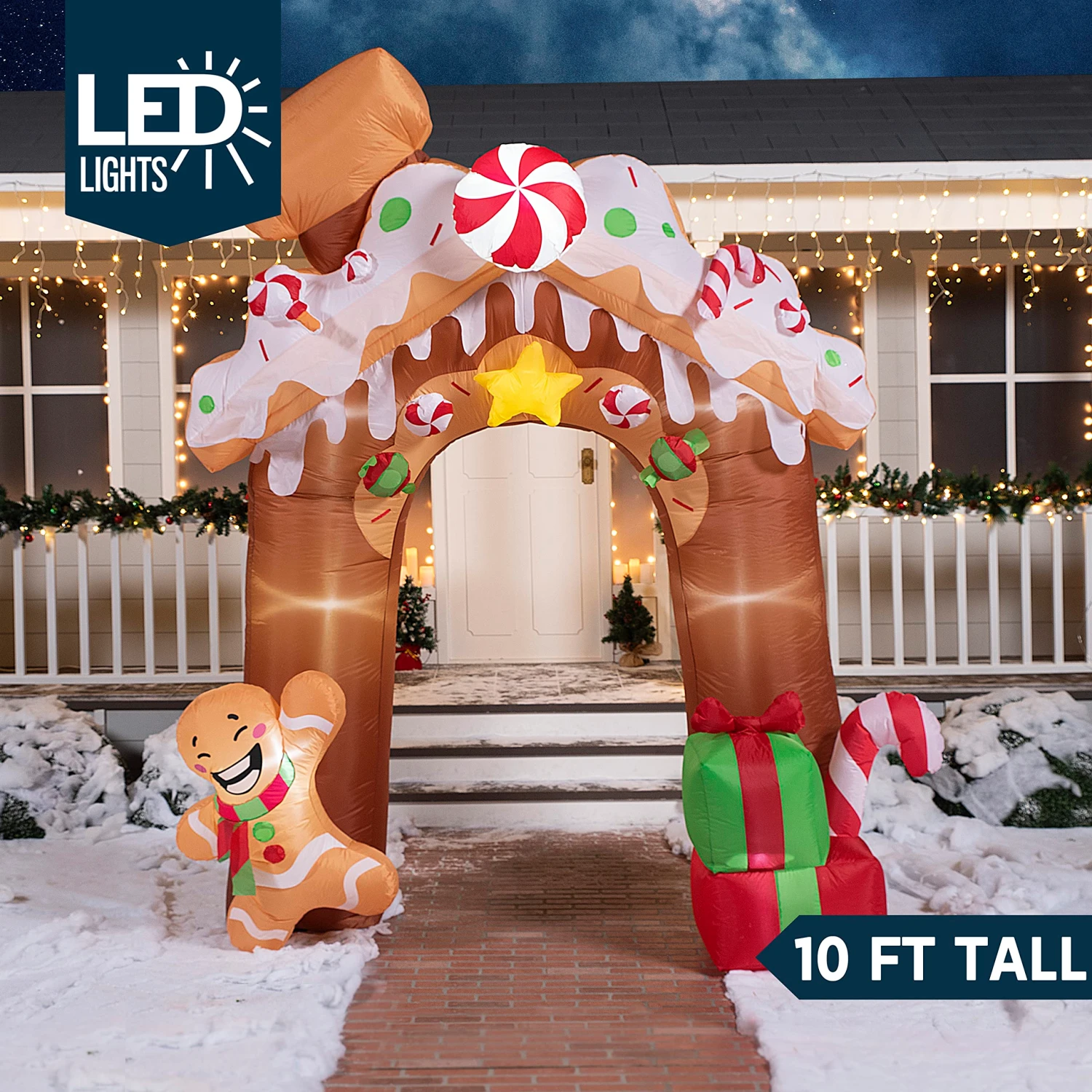 Giant Gingerbread House Archway Inflatable (10 Ft) 4 Giant Gingerbread House Archway Inflatable (10 Ft) - Image 2