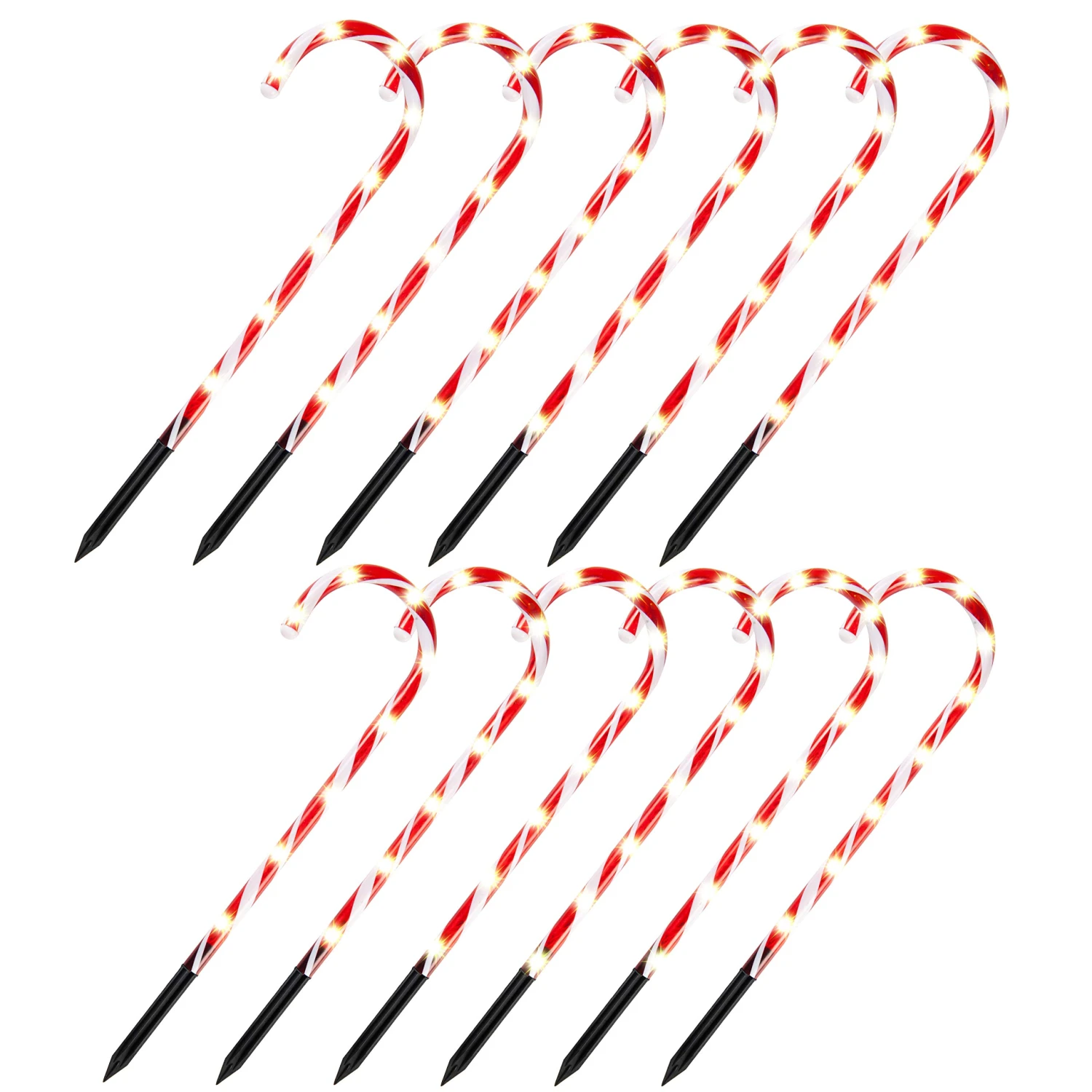 17in Christmas Candy Cane Pathway Markers 4 17in Christmas Candy Cane Pathway Markers - Image 2