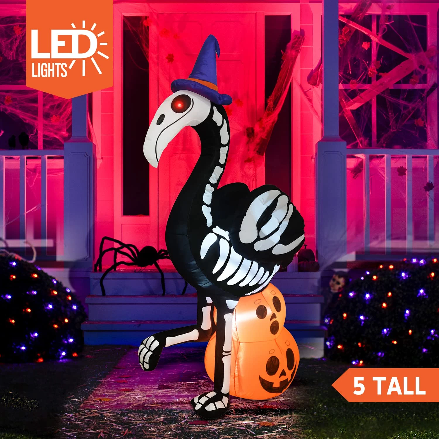 Tall Skeleton Flamingo Inflatable (5 Ft) 4 Tall Skeleton Flamingo Inflatable (5 Ft) - Image 2