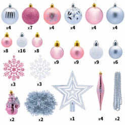 110Pcs Assorted Christmas Ball Ornaments - Rose Gold & Silver & White -Joiedomi image 2 f59d1d3b 7dd7 4c93 a002 6750df71ed08