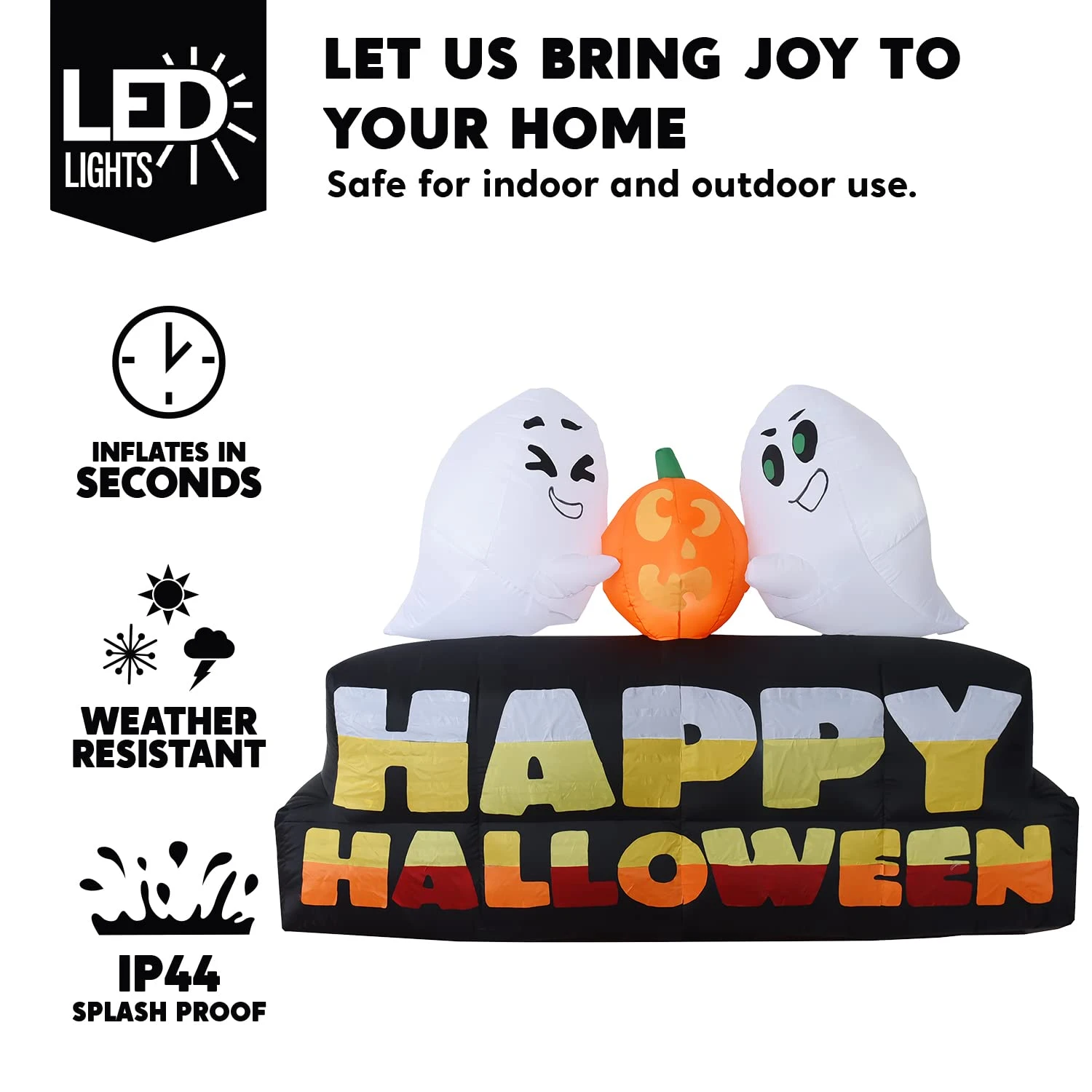 7ft Happy Halloween With Pumpkin And Characters 5 7ft Happy Halloween With Pumpkin And Characters - Image 3