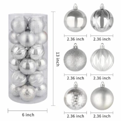 24ct 6CM Basic Christmas Ball Ornaments - Silver -Joiedomi image 3 2321194b 5d3e 45f7 8c51 466b1a8a9ba4