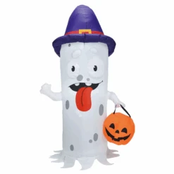 Tall Ghost With Pumpkin Candy Pail Inflatable (5 Ft) -Joiedomi image 3 23a21983 7fd8 4b19 841a 32efa178185a